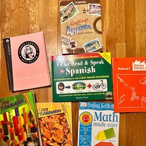 Bundle of Children’s Workbooks, Math, English, Spanish, Language Arts